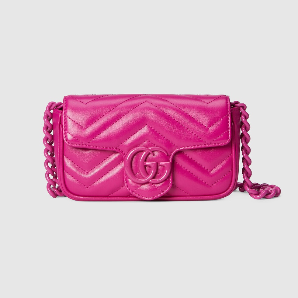 TOP GUCCI GG Mini Marmont Bags 16.5cm (W) x 10cm (H) x 5cm (D) - Pink