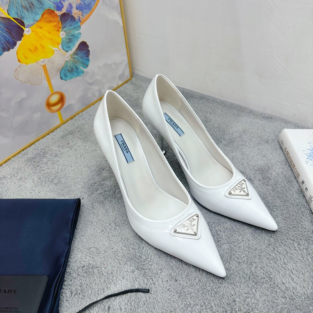TOP PRADA Triangle Logo High Heel - 3 Color