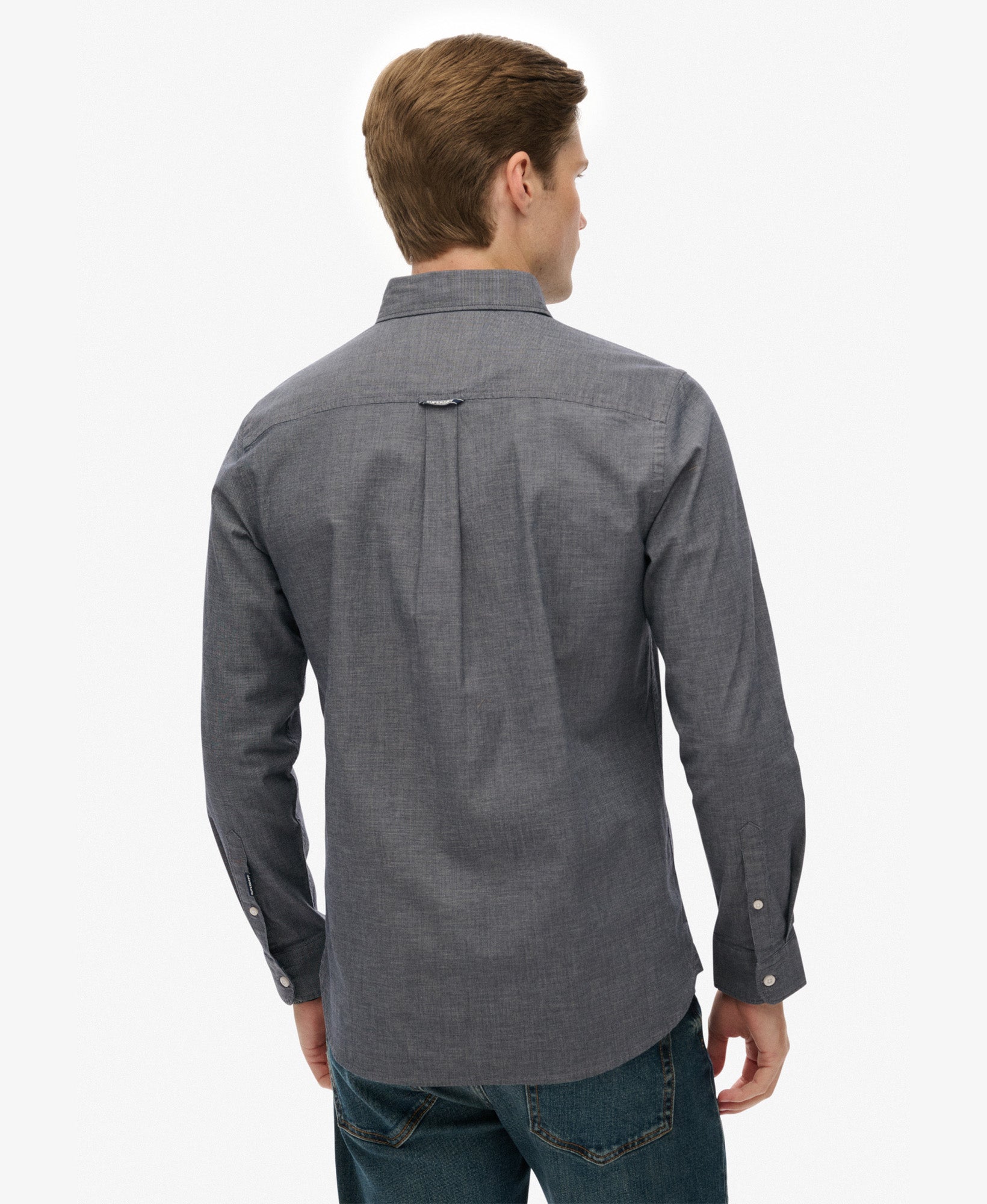 Essentials Tailored Lite Shirt | Navy End On End