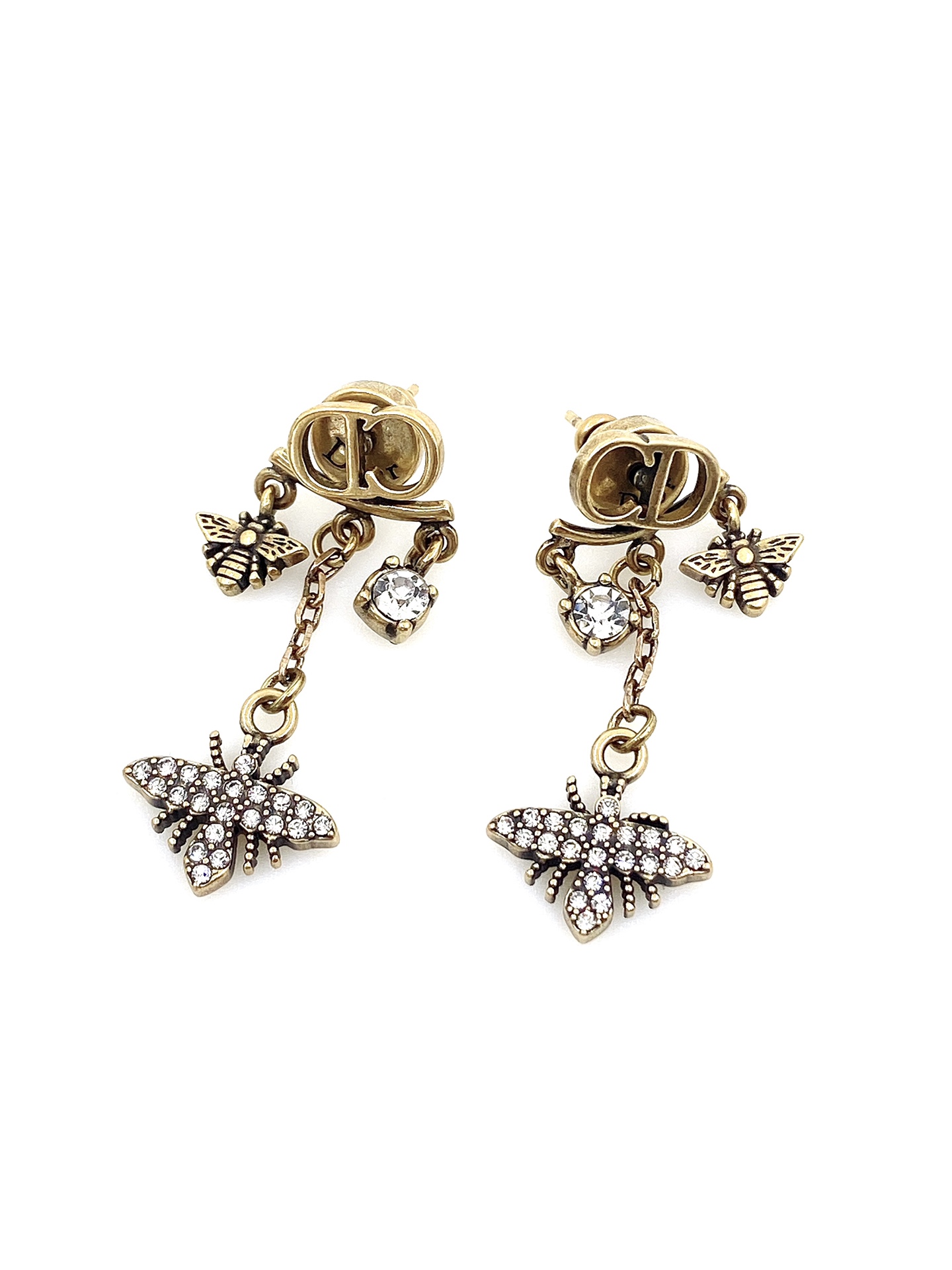 TOP Christian Dior Vintage Bee Earrings - Brass