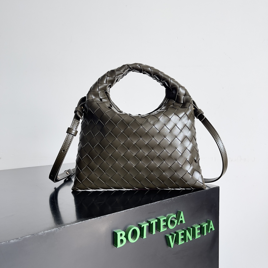 TOP Bottega Veneta BV Hop Bag 25.5x14.5x11cm/41x20x8cm - Darrk khaki