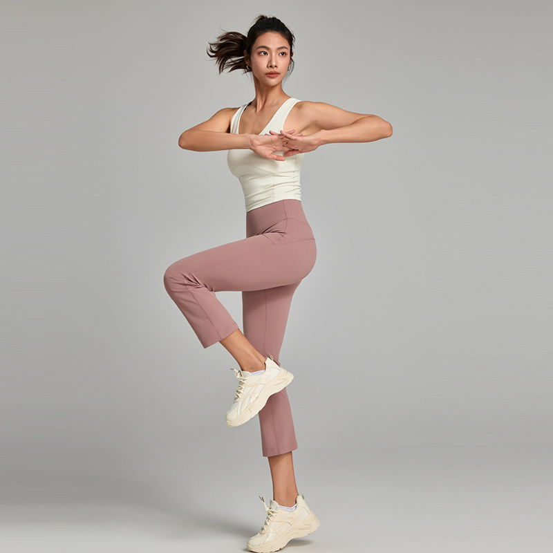 Leg Shaping Womens Capri Sports Pants with Lycra Stretch