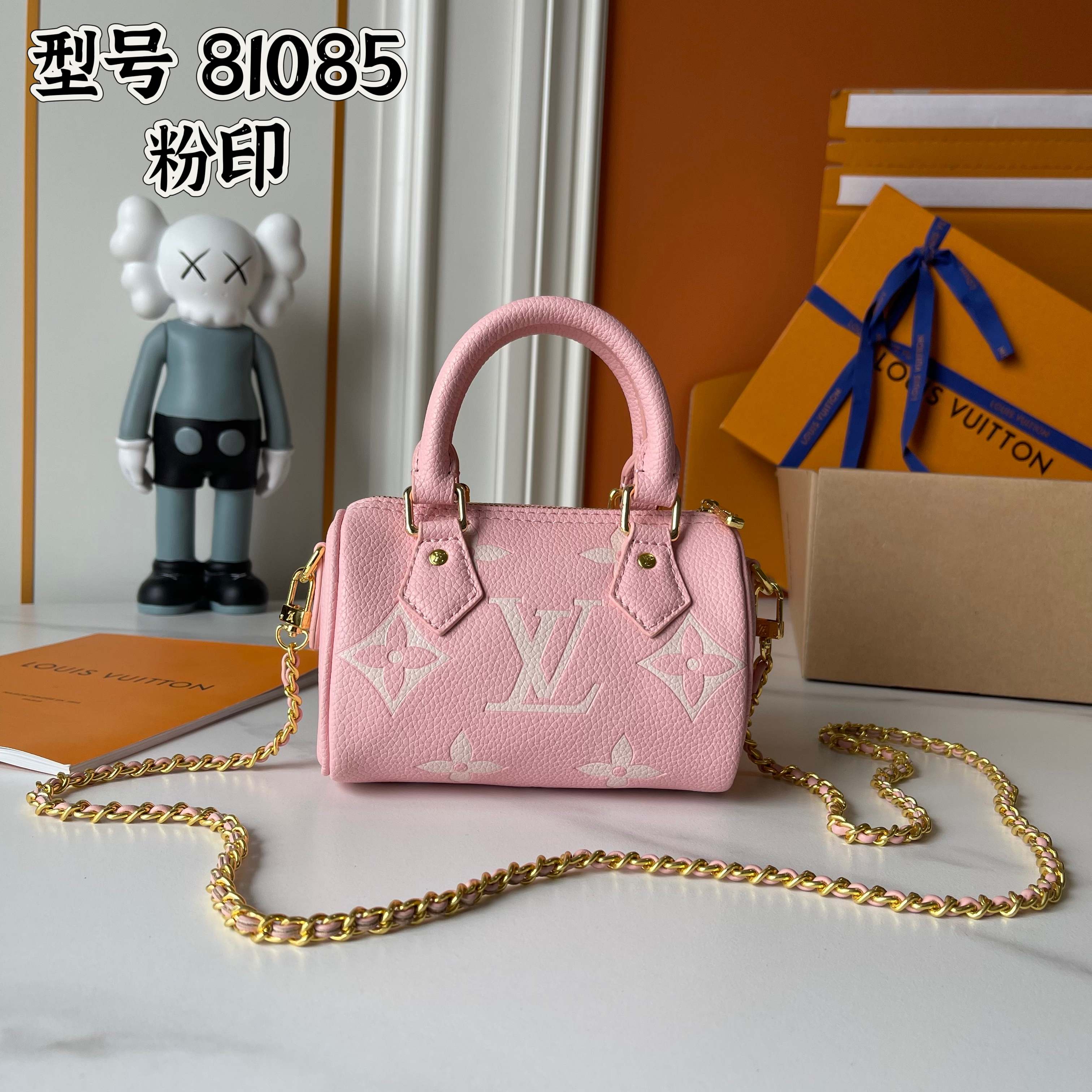 TOP Louis Vuitton LV Nano Speedy Monogram Bag 16x11x9cm - Pink