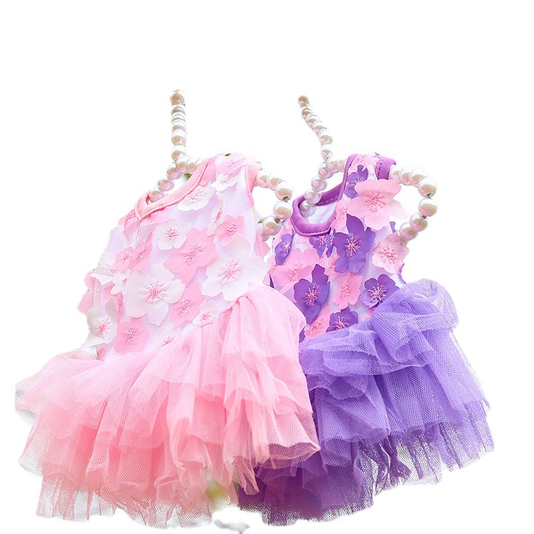 Pet Dog Cat Peach Blossom Dress Clothes Teddy Bichon Pet Supplies Dog Apparel Wholesale Pet Clothes - PawPro UK