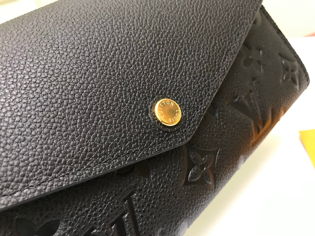 TOP Louis Vuitton LV  Sarah Empreinte Wallet 19 x 10 x 2 cm- Black