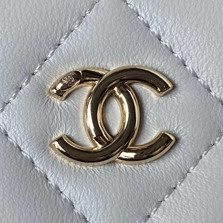 TOP CHANEL Vanity Case Lambskin 8.5*11*7cm -Black & White-GHW-2 colours