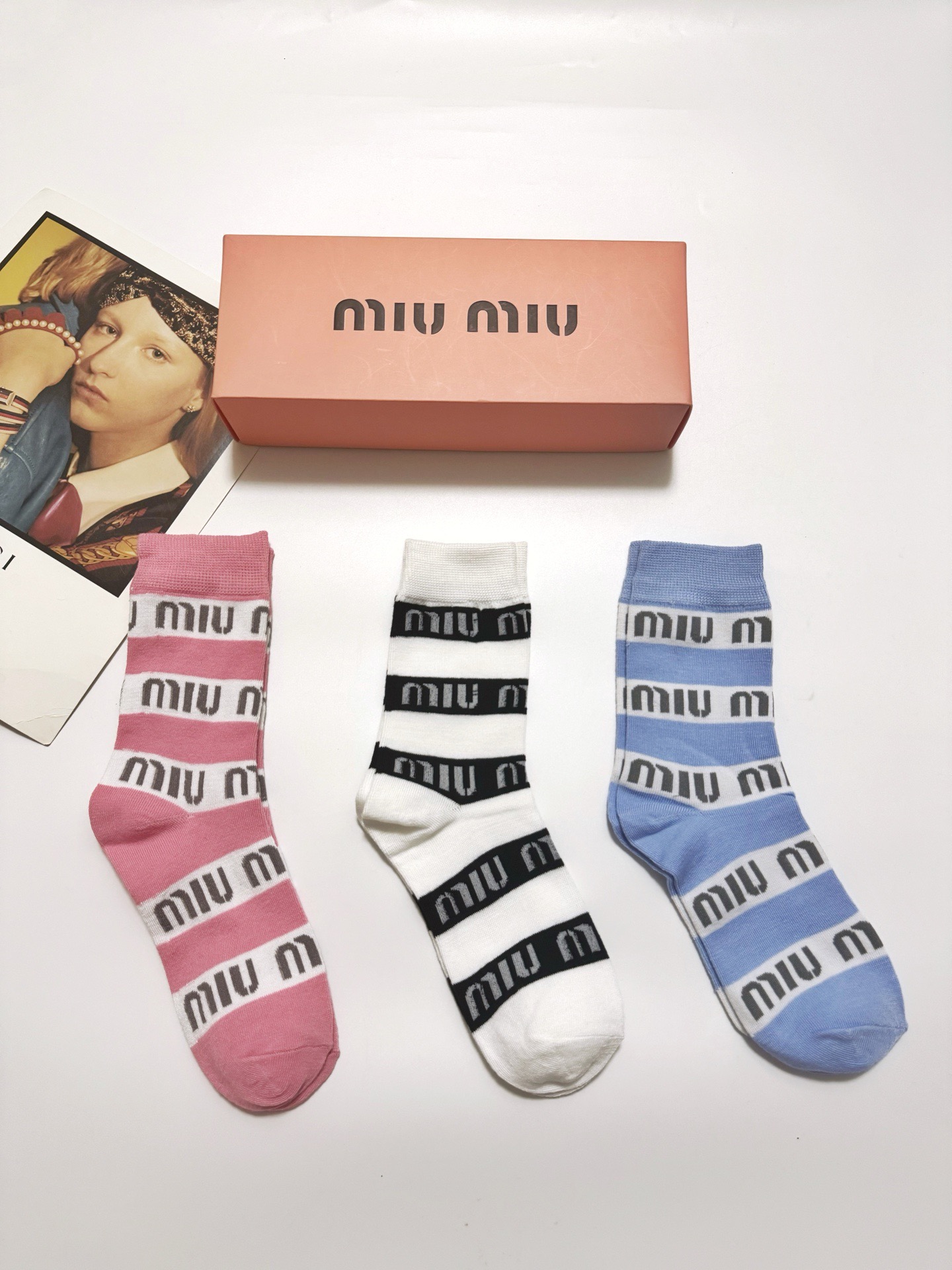 TOP Miu Miu Socks - 3 Pieces as a Set