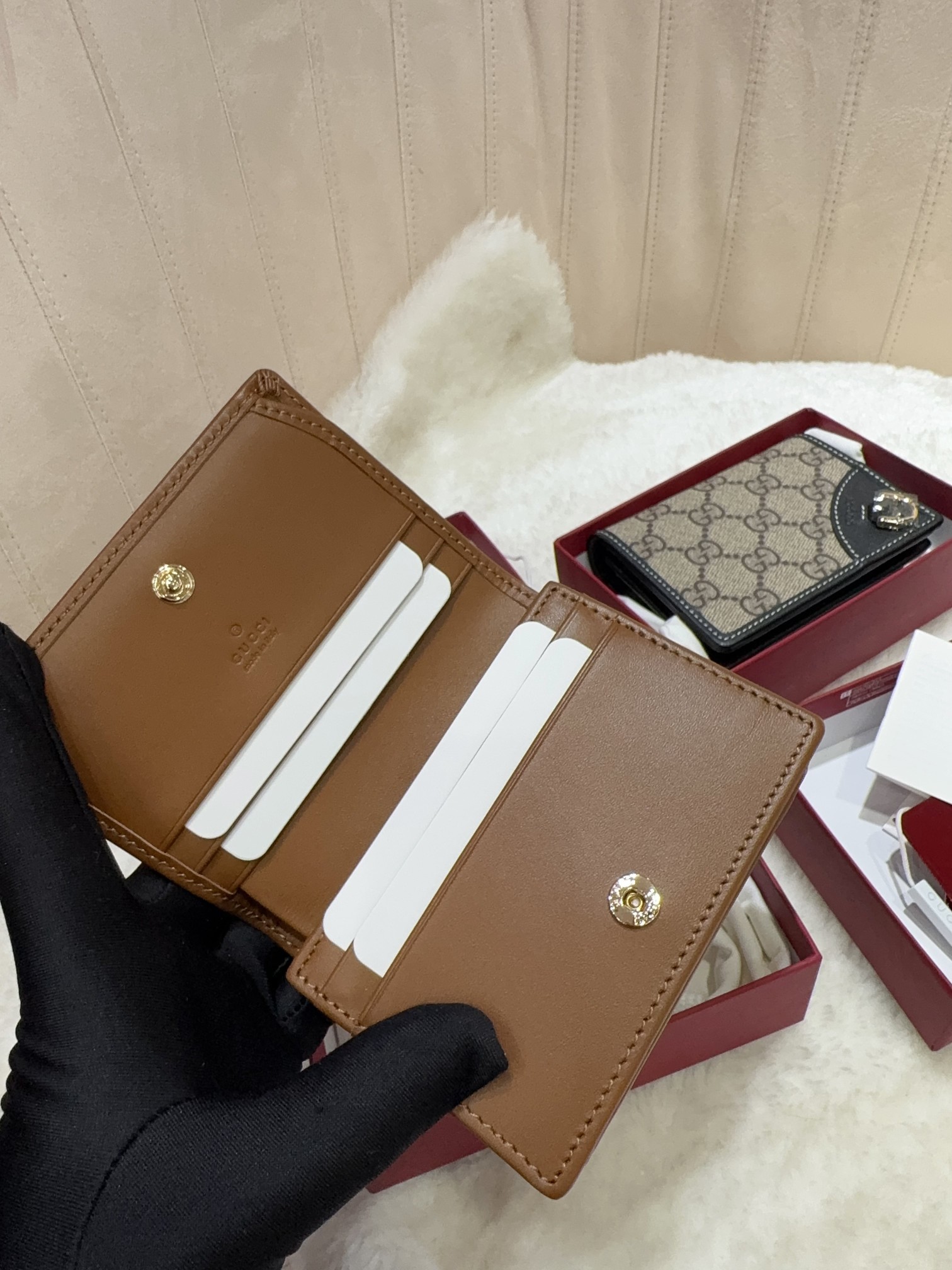TOP GUCCI GG Single Pull Money Clip 11*8.5*3cm -  2 Colour