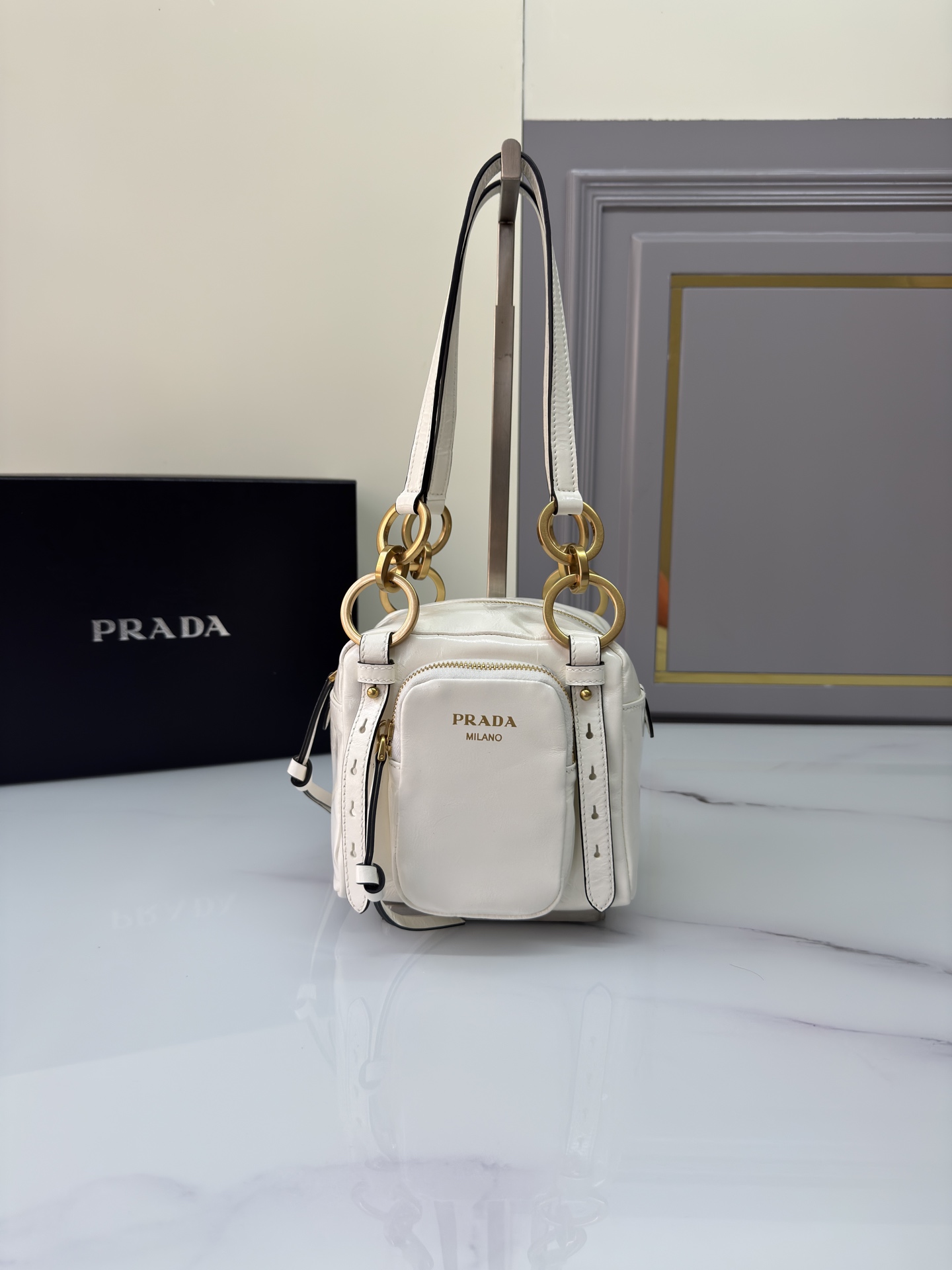 TOP PRADA Handbag Oil Wax 14x14x13.5cm - 3 Color