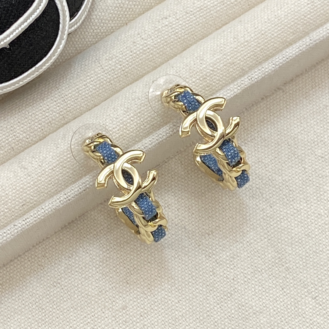 TOP CHANEL Earrings -  Gold/Denim