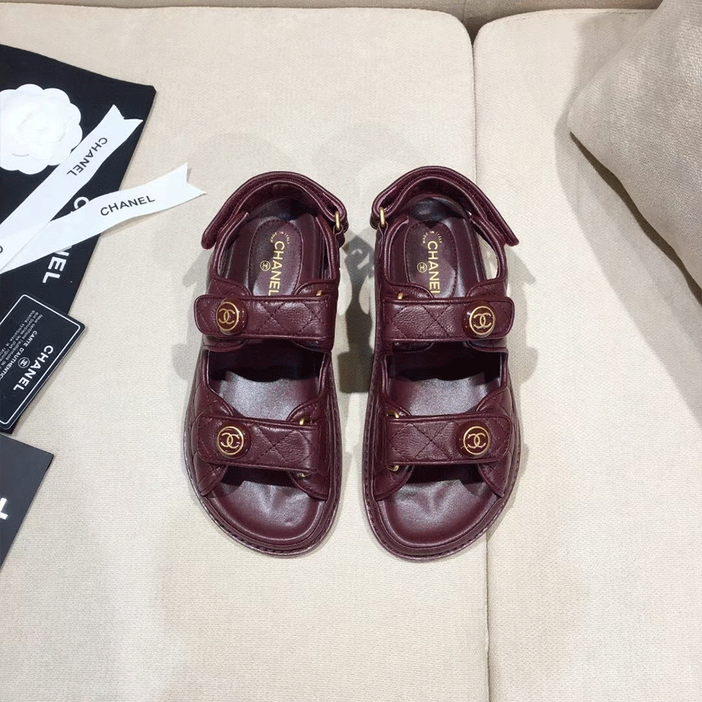Chanel  Flat Velcro sandals Slide（Replica）