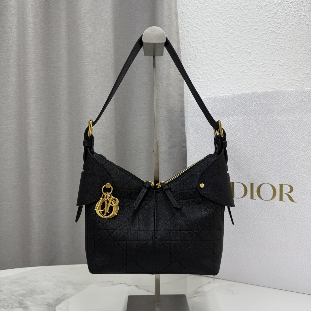 TOP Christian Dior Dior Voyage  Bag Cowhide 3 Sizes - Black