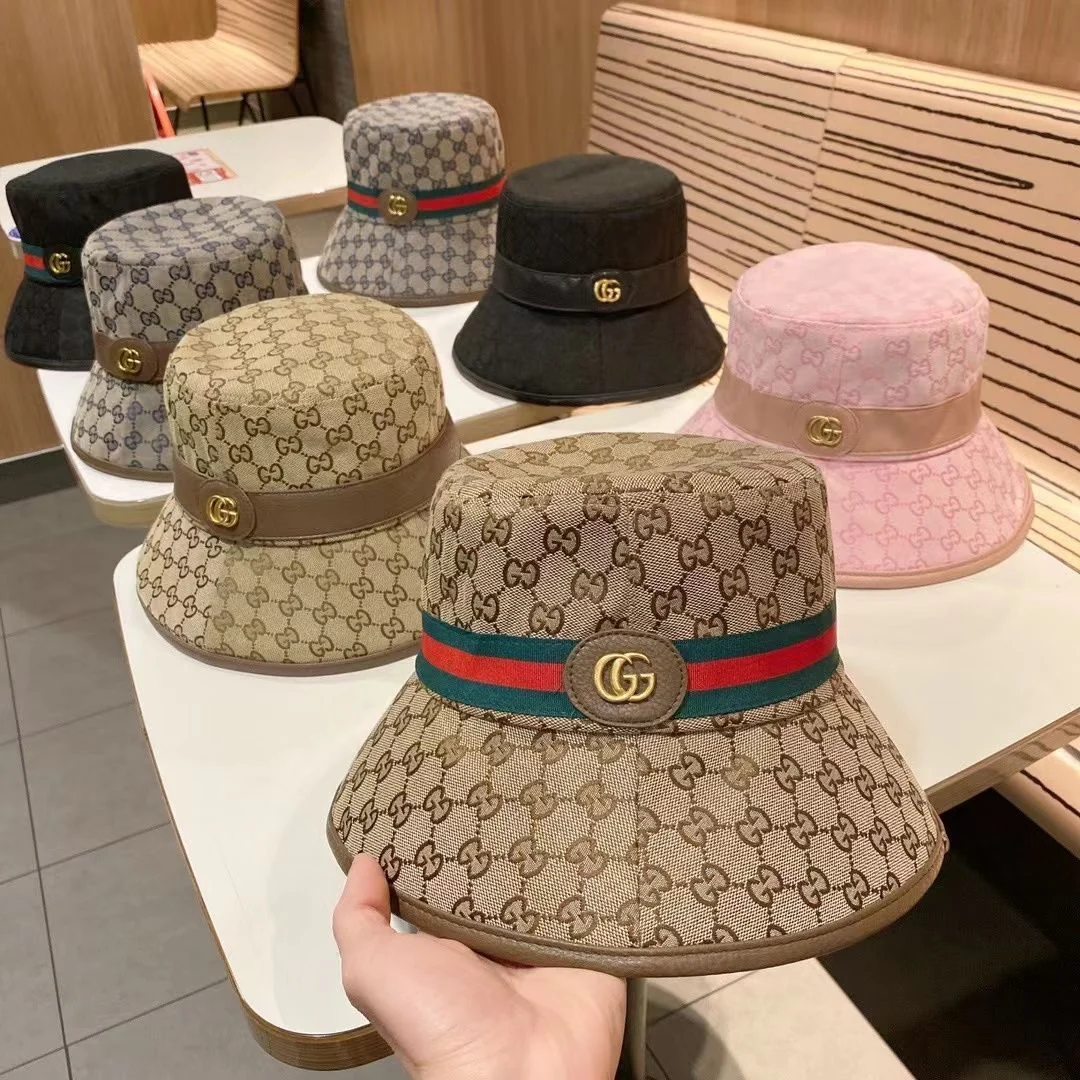 AAACAT Trendy Vintage Monogram Bucket Hat Women Designer Inspired Wide Brim Sun Fisher Hat