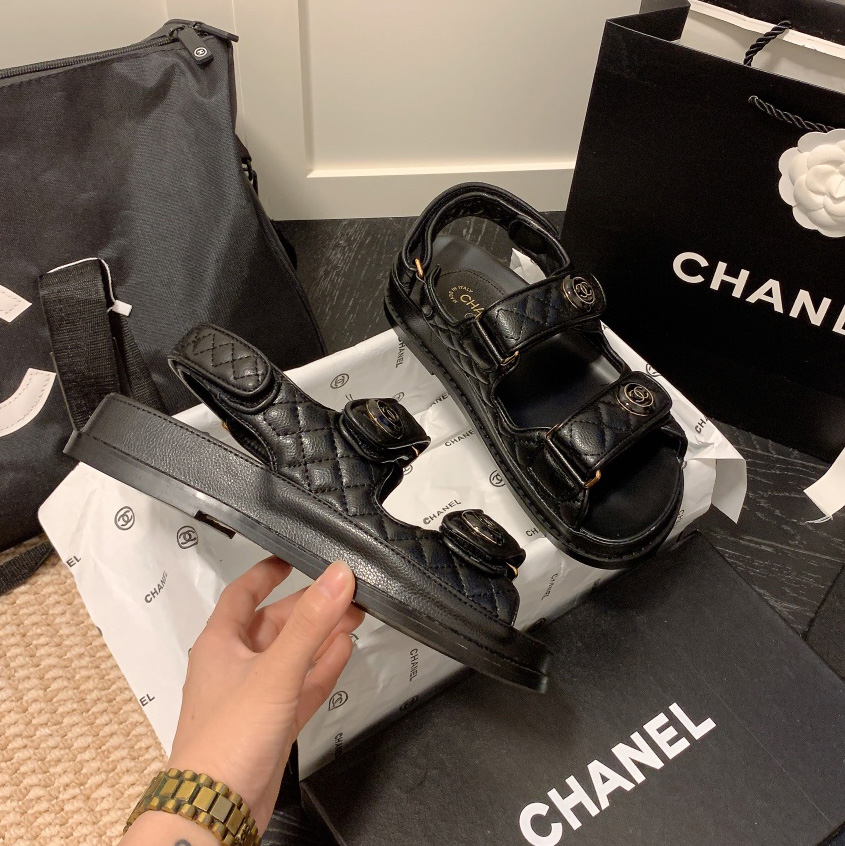 Chanel Velcro Slide Sandals Slippers Slide(Replica)