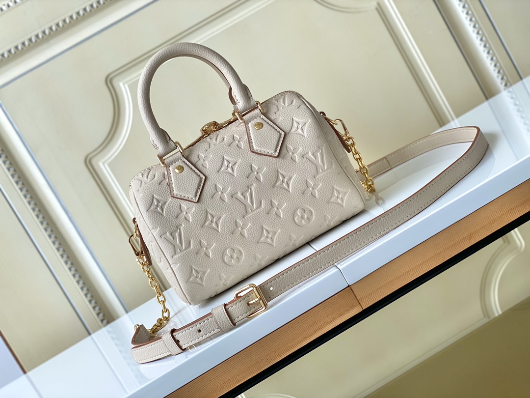 TOP Louis Vuitton LV Speedy Bandouliere  20 Handbag 20.5 x 13.5 x 12 cm - White