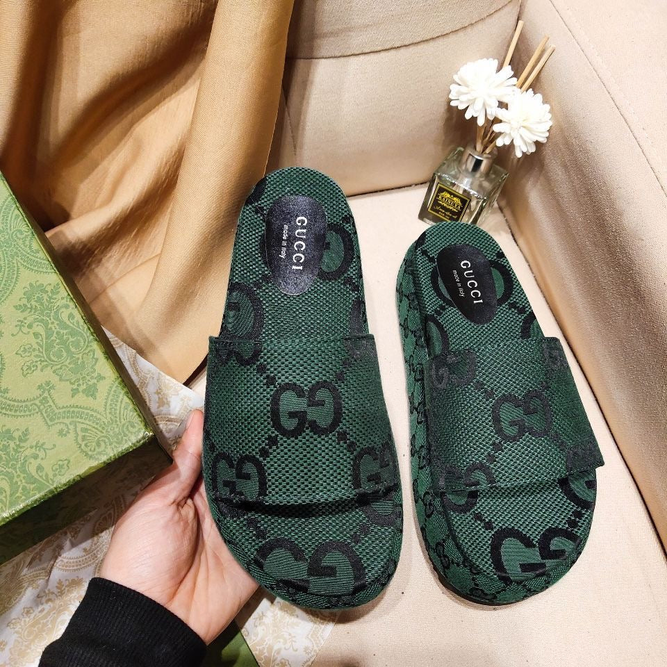AAASandals Women Platform Slide Sandals, Vintage Jacquard Pattern Open Toe Slip On Slippers, Summer Fashion Thick Sole Casual Outdoor Slides