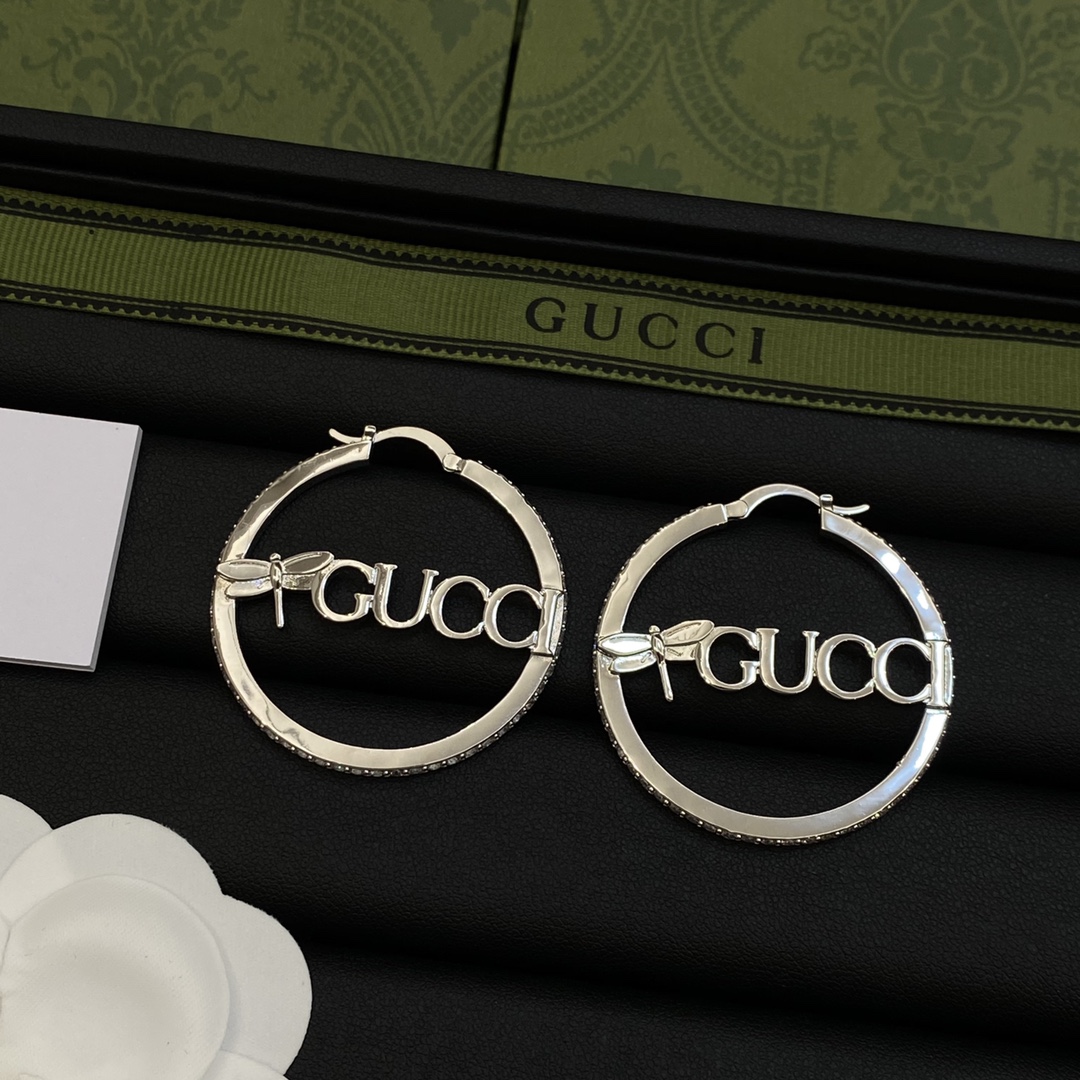 TOP GUCCI Earrings with Dragonfly - 2 Color