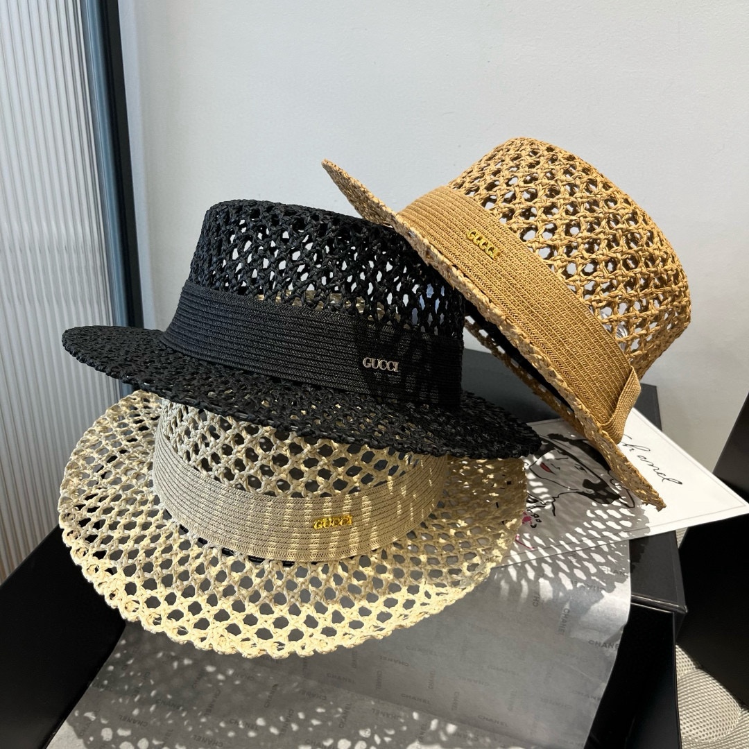 TOP GUCCI Hollow Weaving Hat - 3 Colors