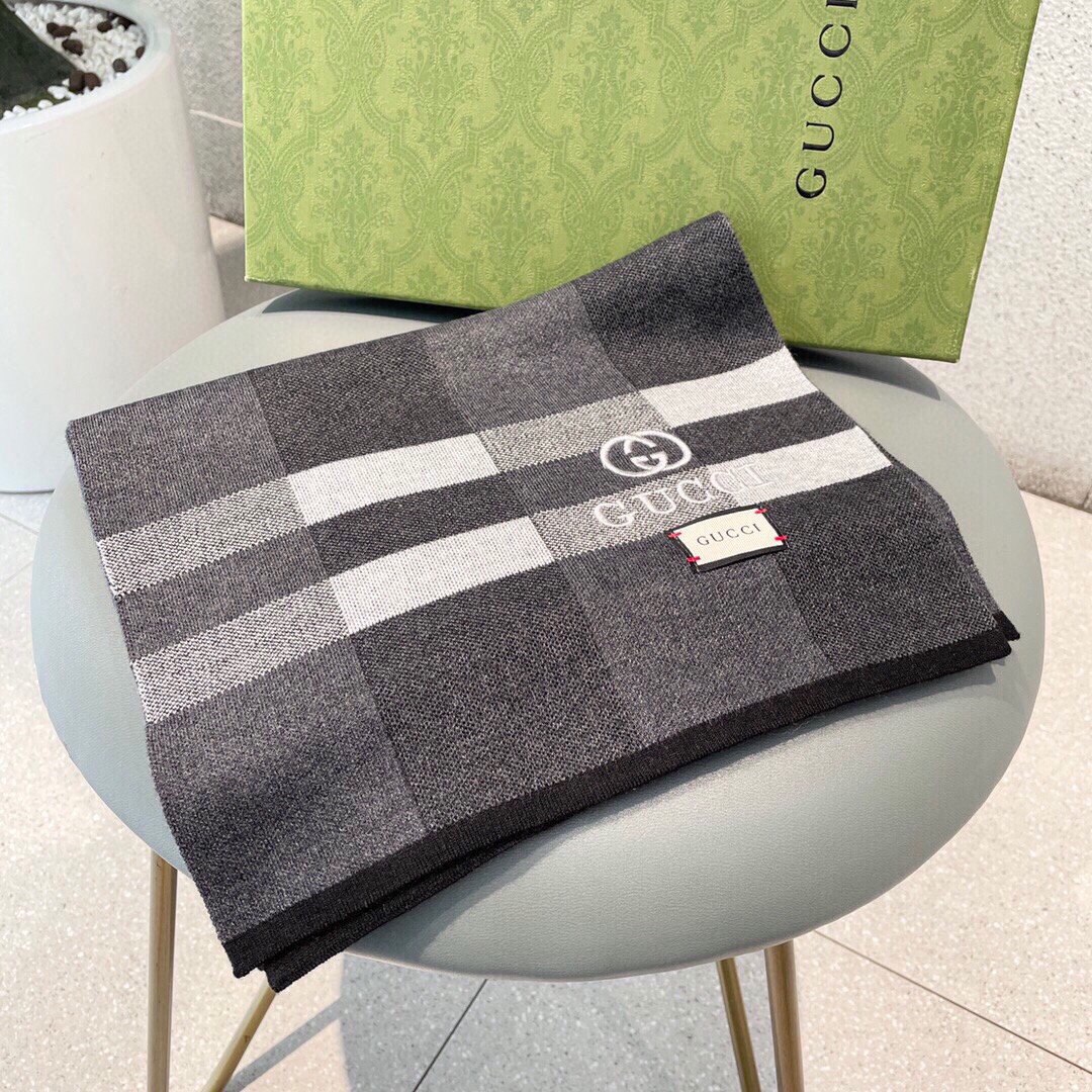 TOP GUCCI Cashmere Scarf 32 x 180 cm - 2 Colors