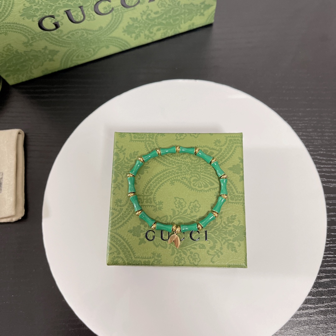 TOP GUCCI Bamboo Bracelet - Green