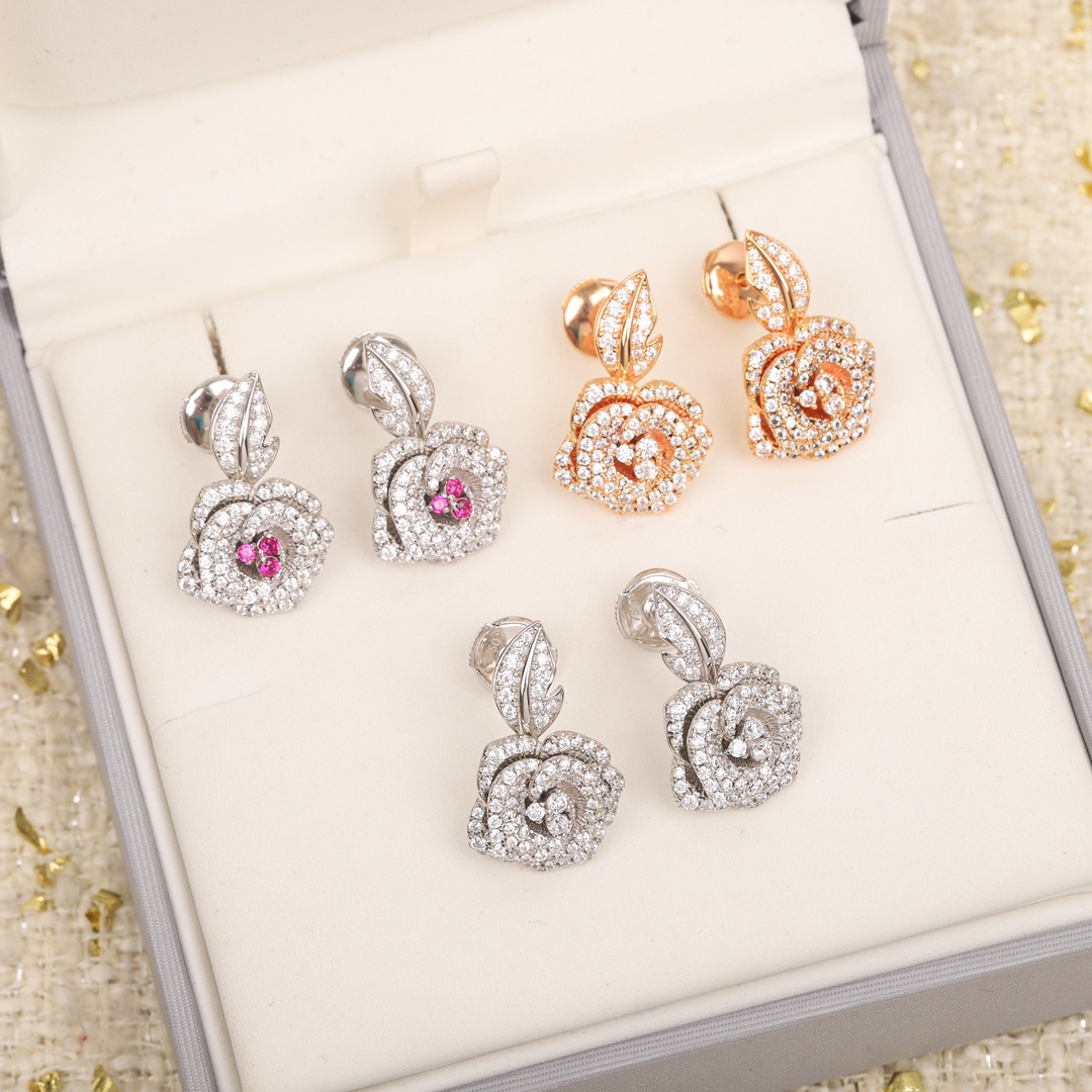 TOP Christian Dior Rose Earrings-3 Colors