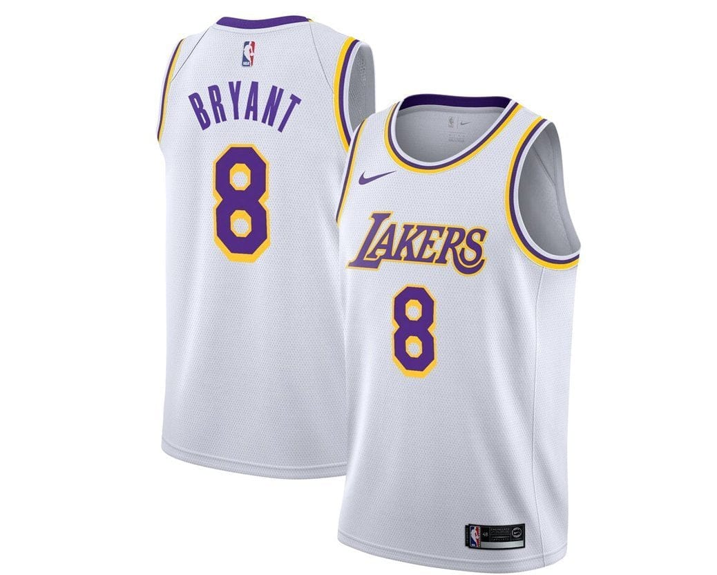 Kobe Bryant #8 Los Angeles Lakers White Jersey