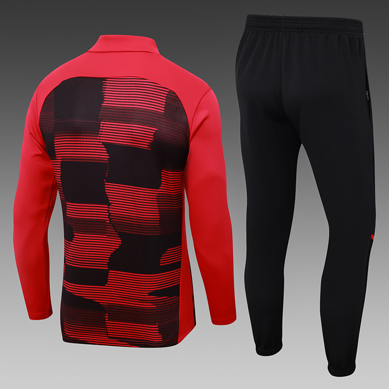 2024-25 Black Red AC  Football Half Pull Training Suit