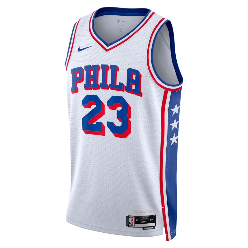 Philadelphia 76ers LeBron James White Jersey - Association Edition