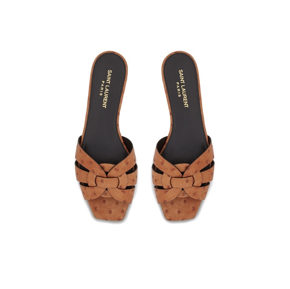 YSL Saint Laurent Nu Pieds Ostrich Pattern (Replica)