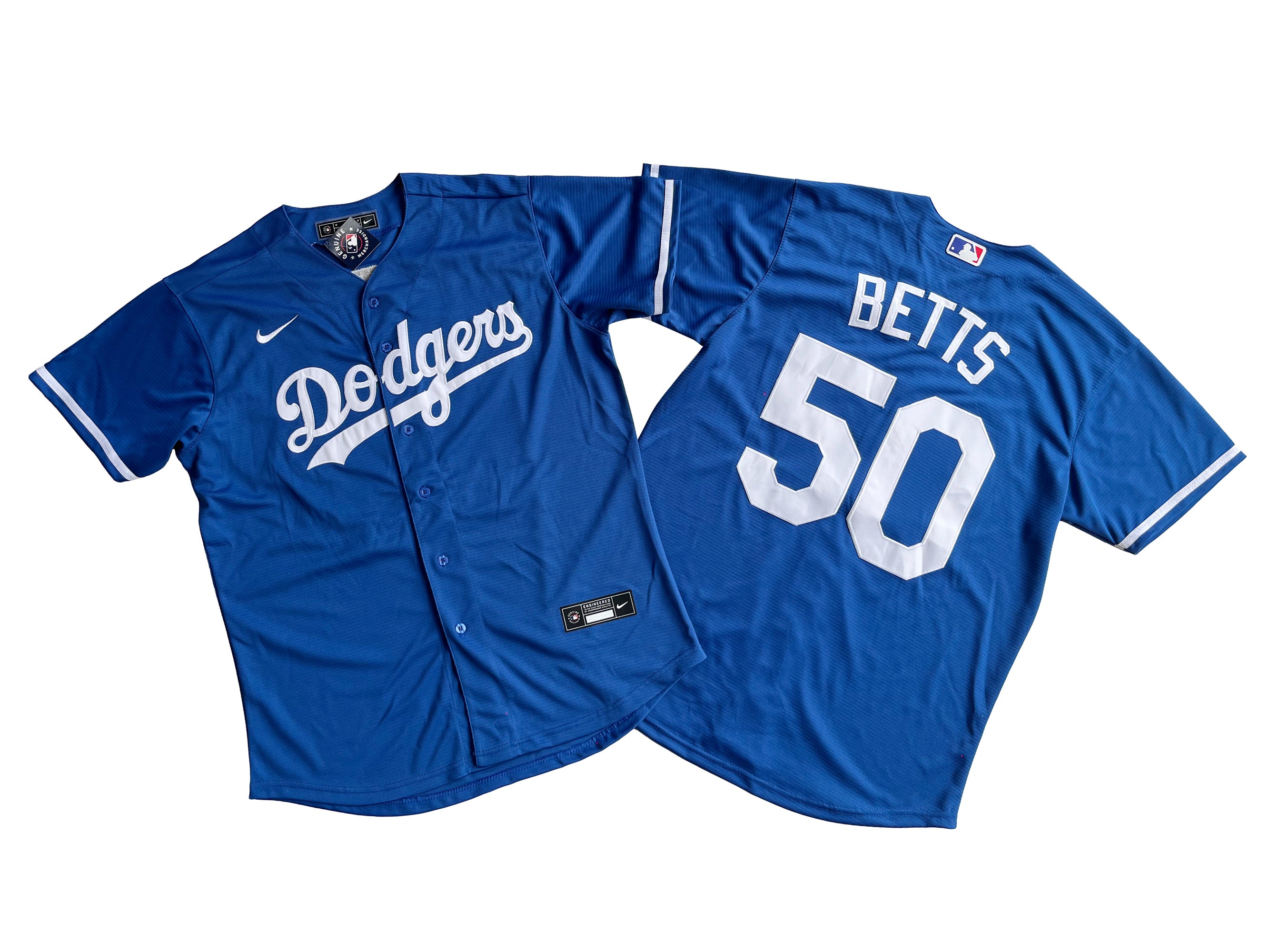Los Angeles Dodgers 50# Mookie Betts Royal Blue Jersey.