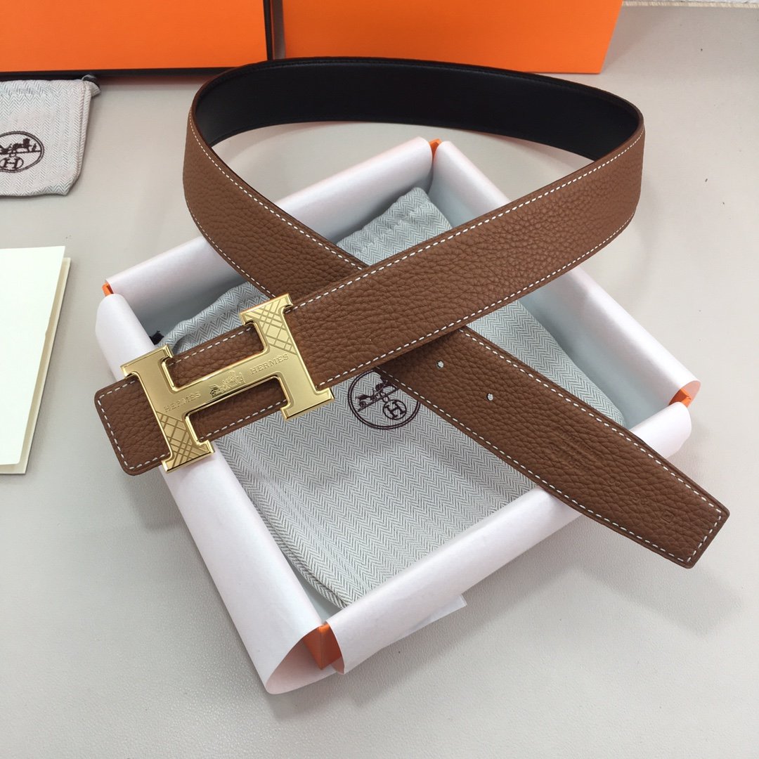 Hermès H Belt Buckle & Reversible Brown For Women, Women Belt 380MM