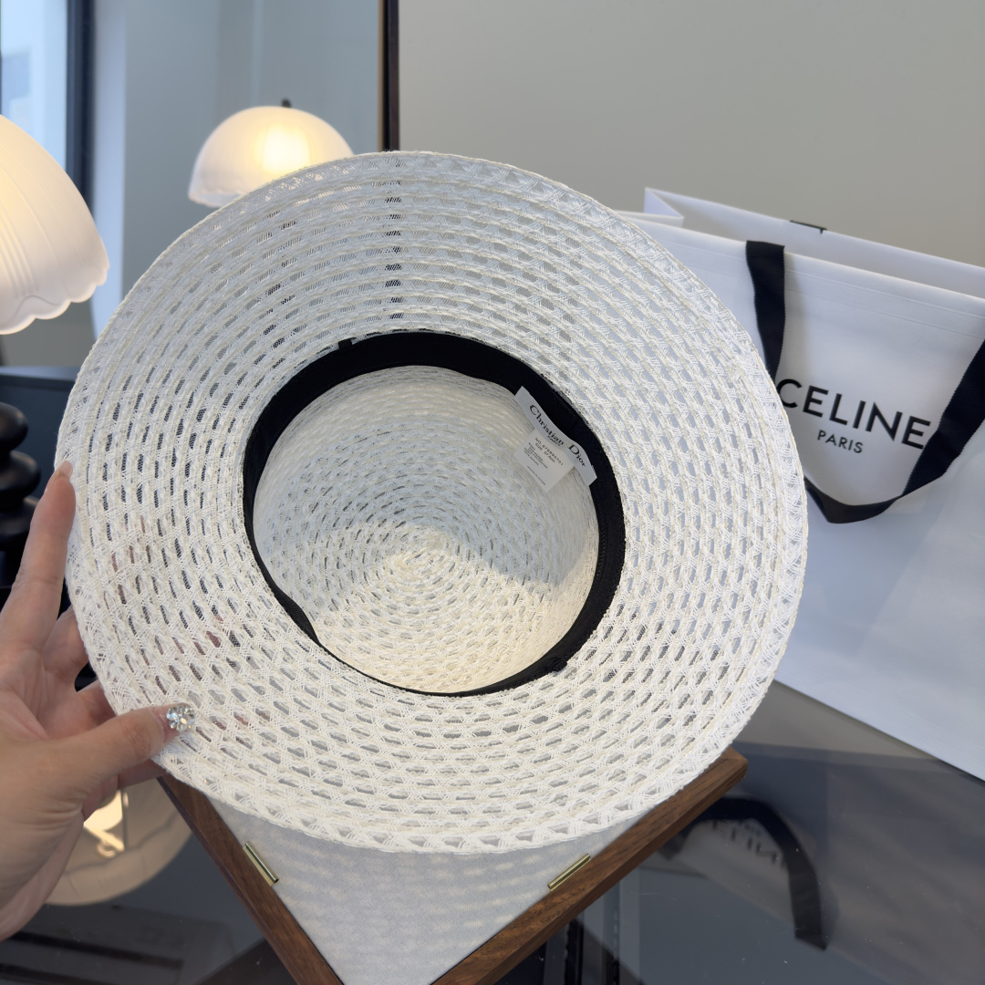 TOP Christian Dior Hollow Straw Hat - 3 Color