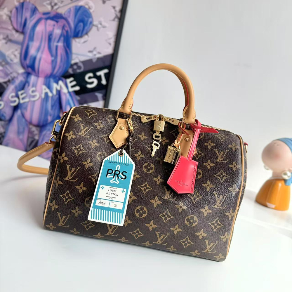 Louis Vuitton Speedy Soft 30 Crafty in Canvas with Gold-tone(Replica)