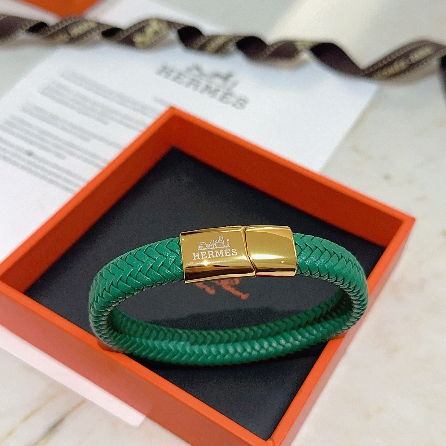 TOP HERMES Bracelet- Green