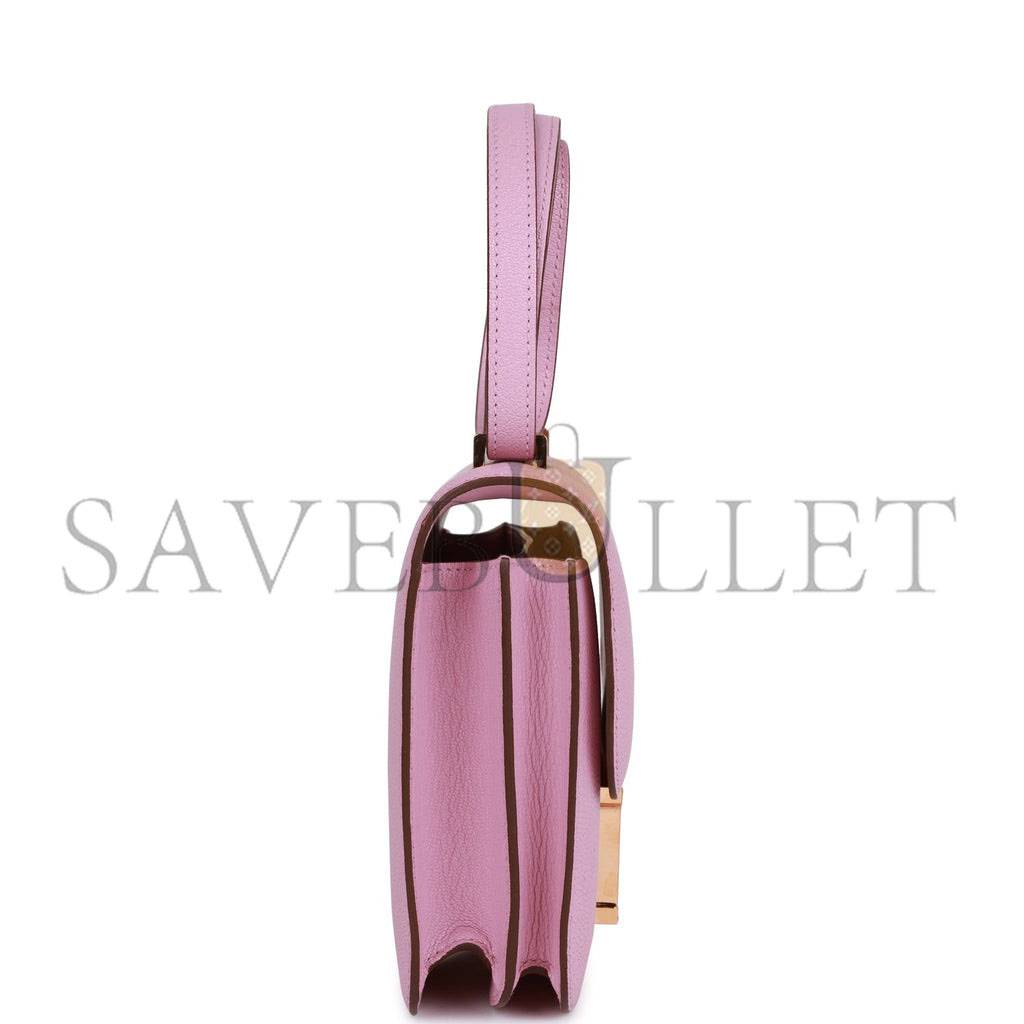 Hermes Constance 18 Mauve Sylvestre Chevre Rose Gold Hardware