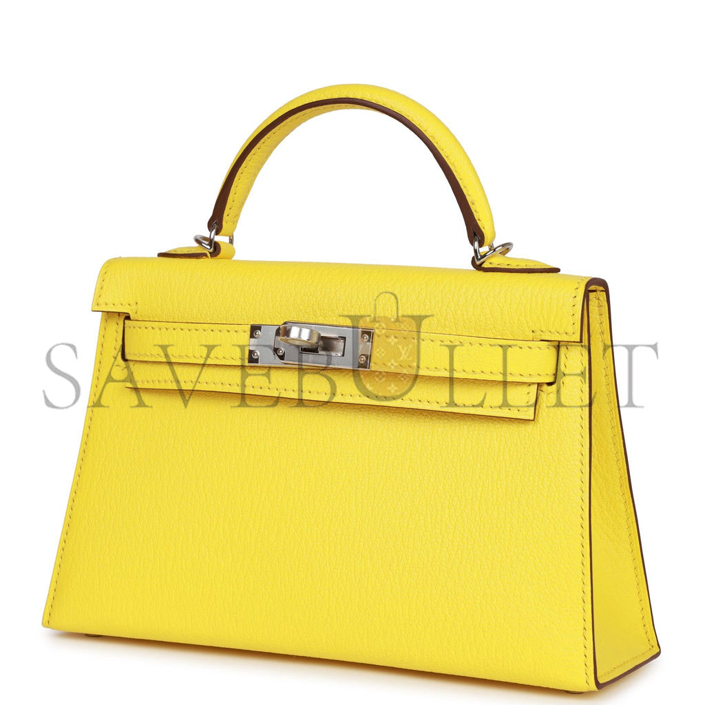 HERMES MINI KELLY CHÈVRE PALLADIUM HARDWARE (19*12*5.5cm)