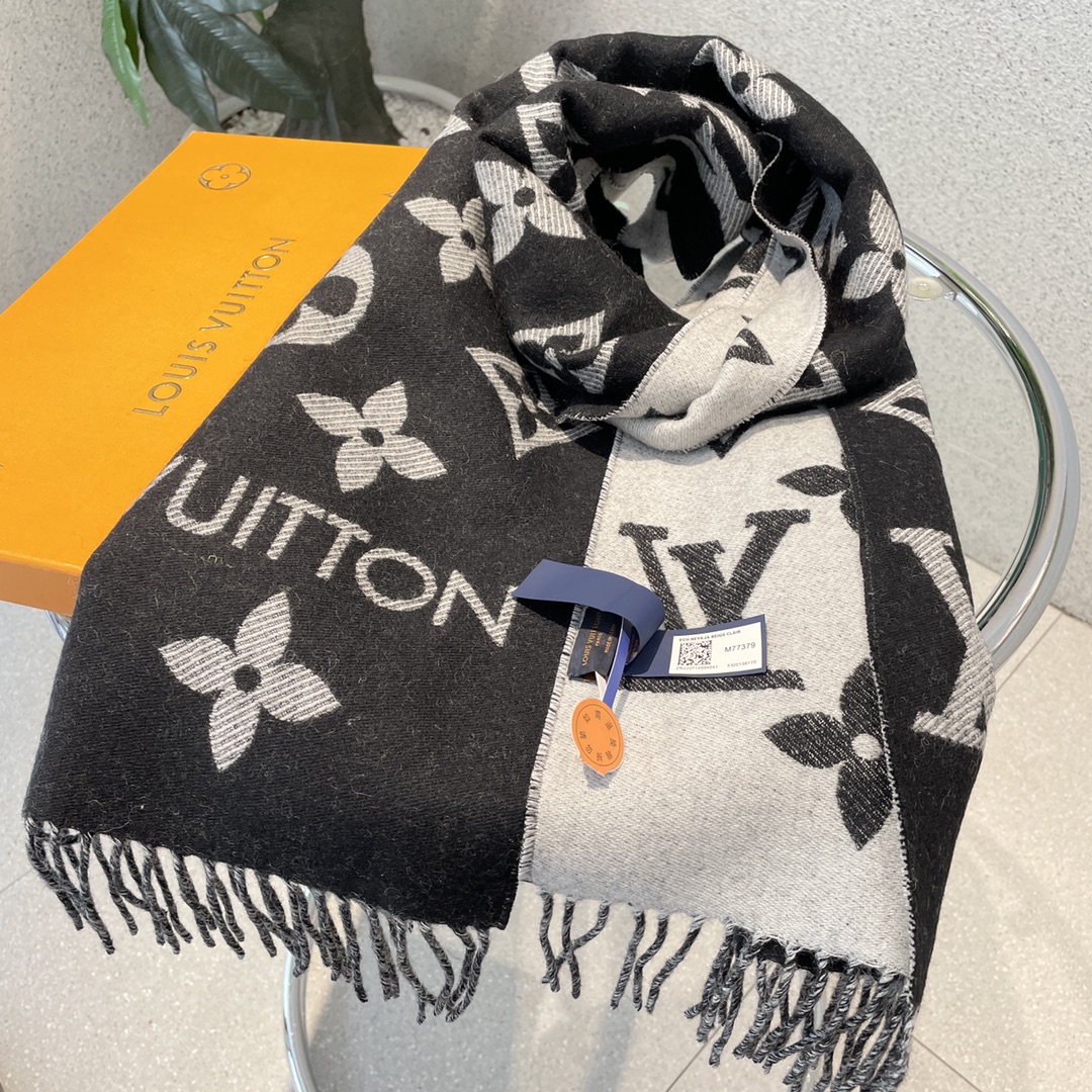 TOP Louis Vuitton LV Monogram Cashmere Scarf 186 x 34 cm - 6 Colors