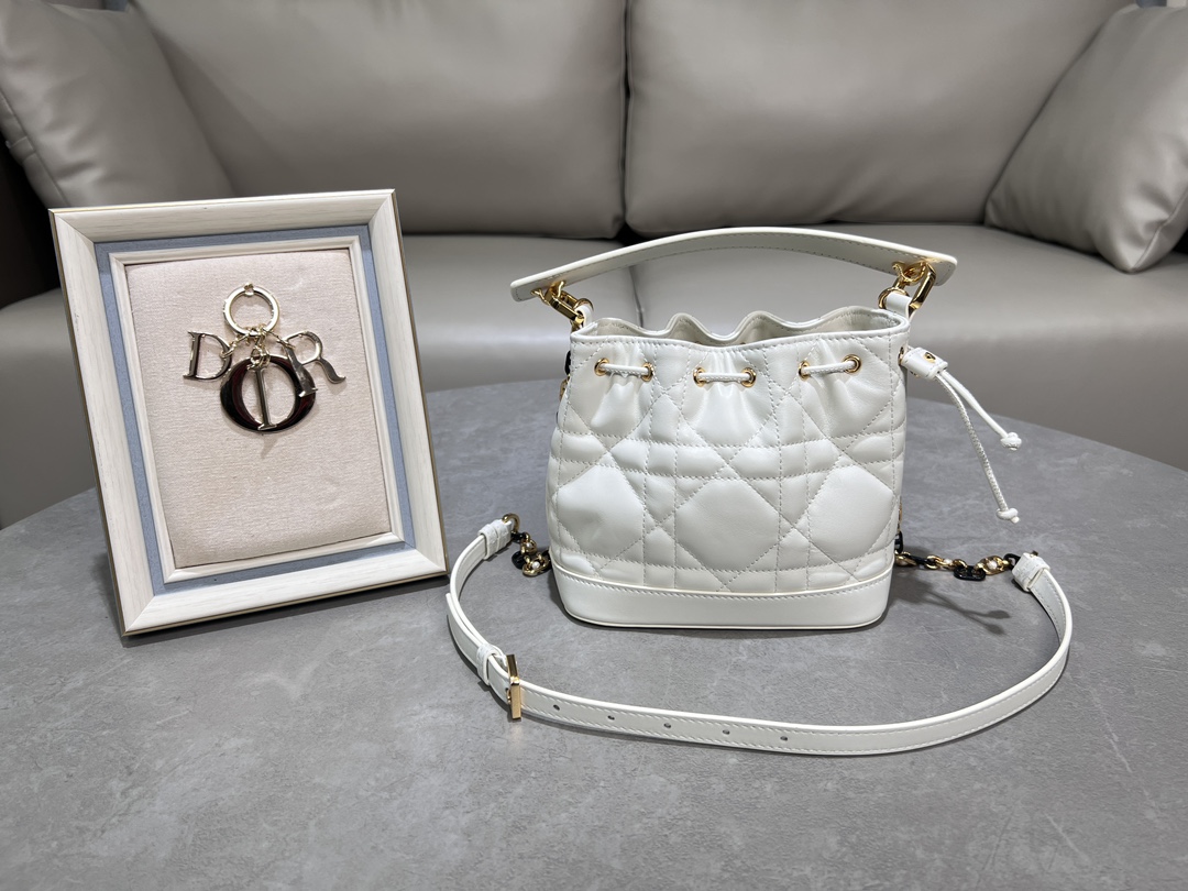 TOP Christian Dior Dior Jolie Bucket Bag Cowhide 17×16×9cm - 3 Colors