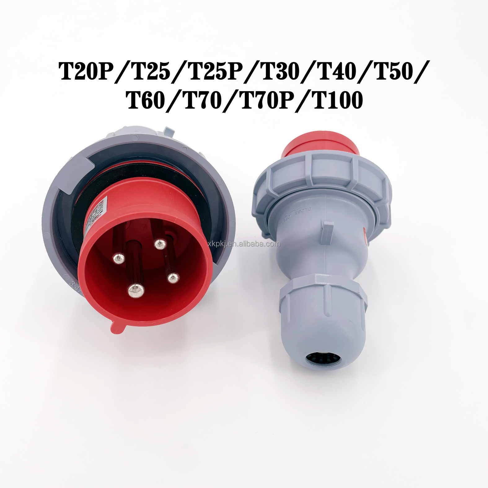 Electrical Charging Input Connector for T40-T70P-T100 Drones 3P+E 16A-32A 415V IP67 4-Pin Plug (PC+Copper)