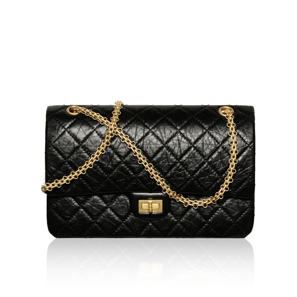 Chanel 2.55 Black Aged Calfskin Handbag（10A Mirror Version）