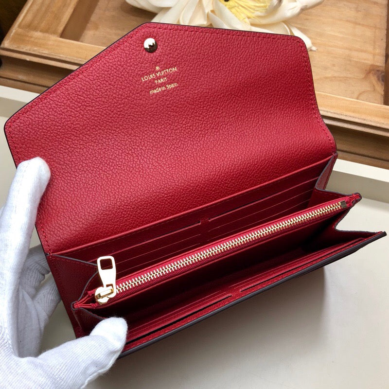 TOP Louis Vuitton LV  Sarah Empreinte Wallet - Red