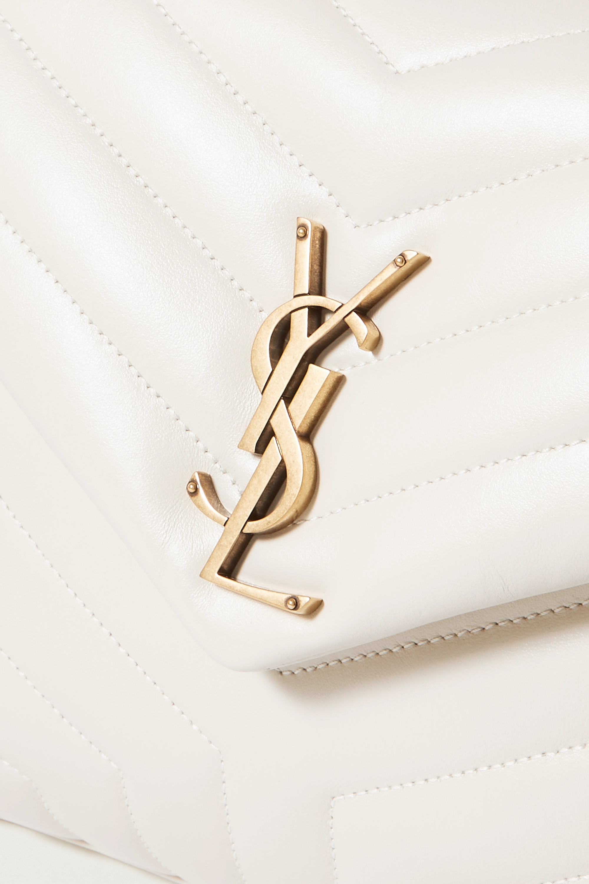 SAINT LAURENT YSL Loulou medium quilted leather shoulder bag white(Replica)
