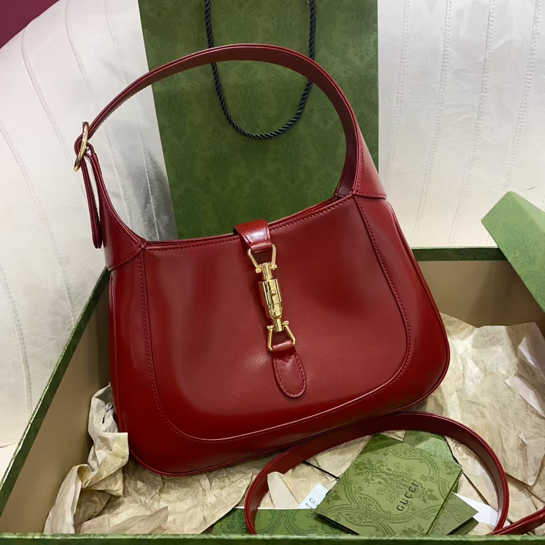 TOP GUCCI Jackie 1961 Shoulder Bag Small 27.5x19x4cm - Red