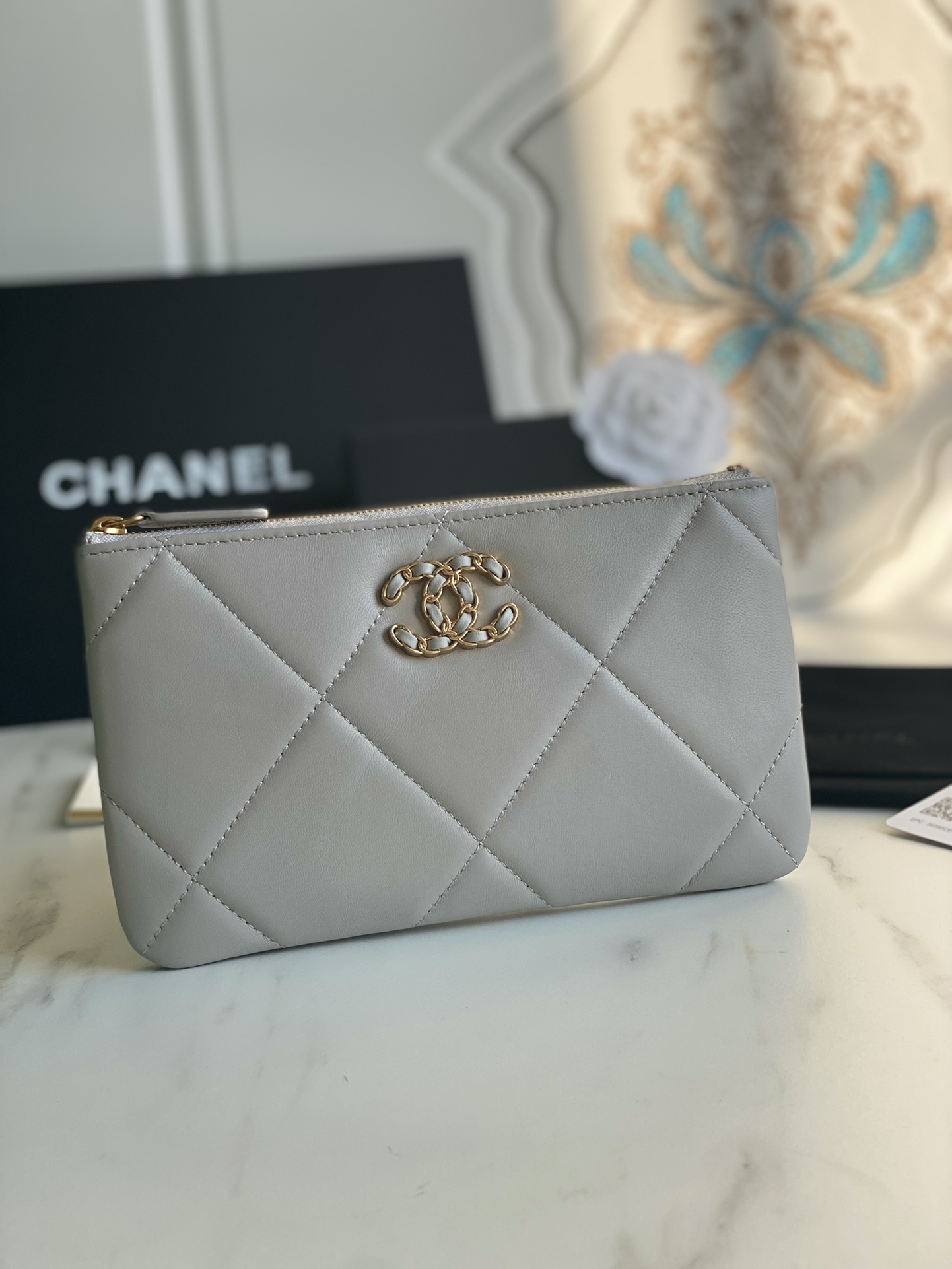 TOP CHANEL Zipper HandBag Wallet 20x12.2x1cm - GHW - 5 Color