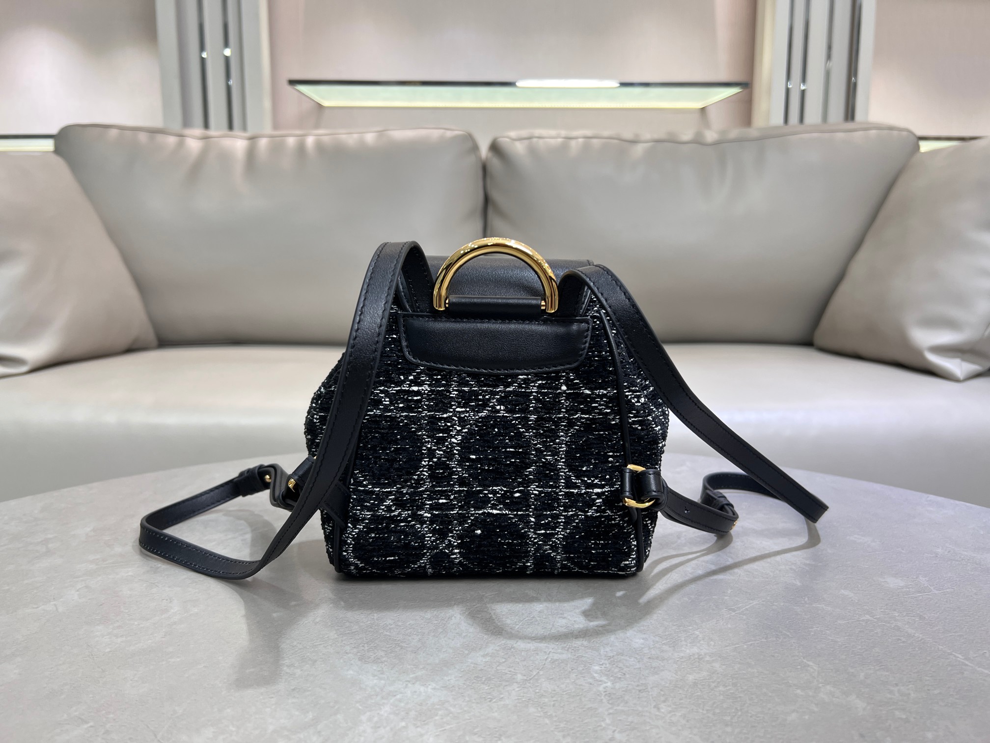 TOP Christian Dior Caro Backpack 19.5×18.5×8.5 cm - Black
