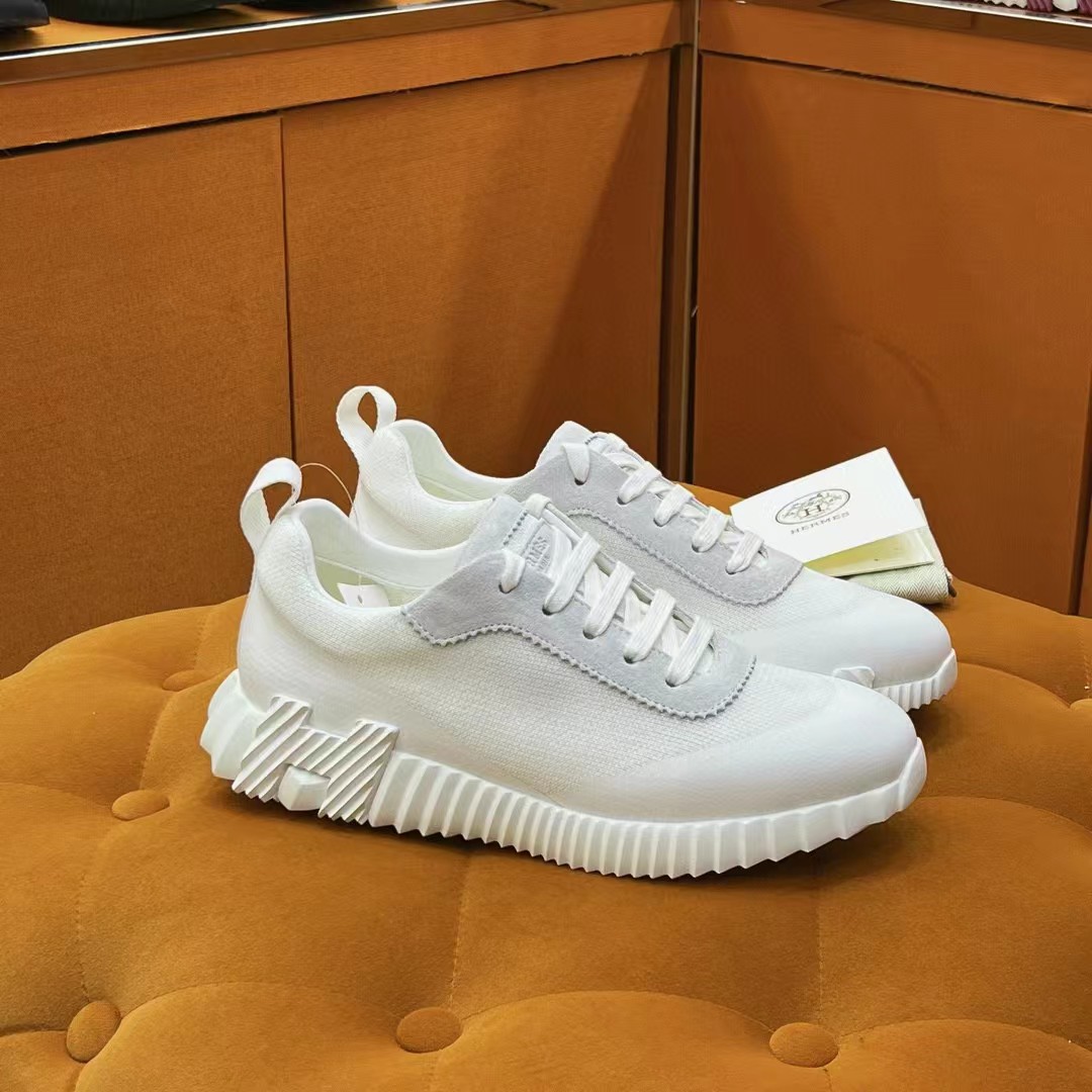TOP HERMES Sneakers - White with 9 Different Logos