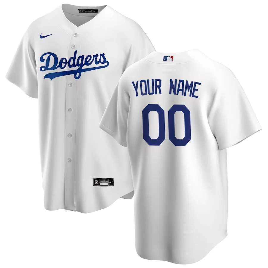 Custom Los Angeles Dodgers White Home Replica Jersey