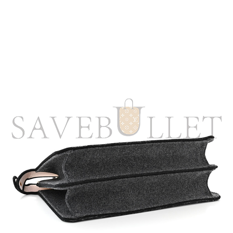 FENDI MELANGE FLANNEL SATIN THREADED EDGE MEDIUM PEEKABOO I SEE U EAST WEST SATCHEL GRIGIO BOIS DE ROSE (29*19*11cm)
