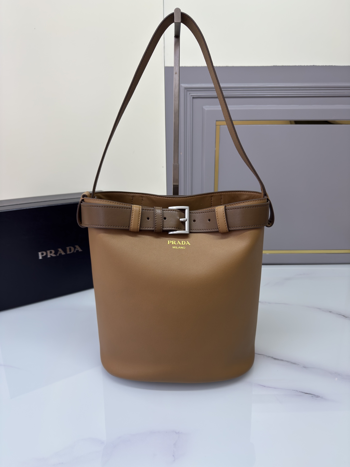 TOP PRADA Buckle Handbag Sheepskin 26.5*29*18cm - 3 Color