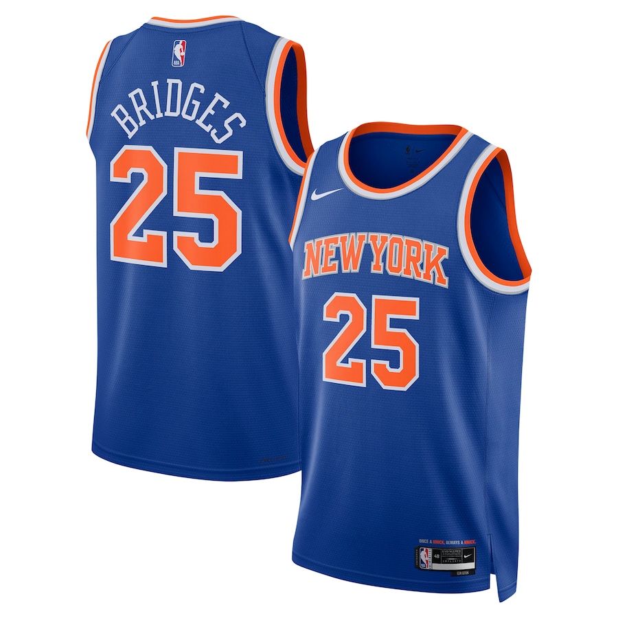 Mikal Bridges New York Knicks Blue Icon Edition Swingman Jersey